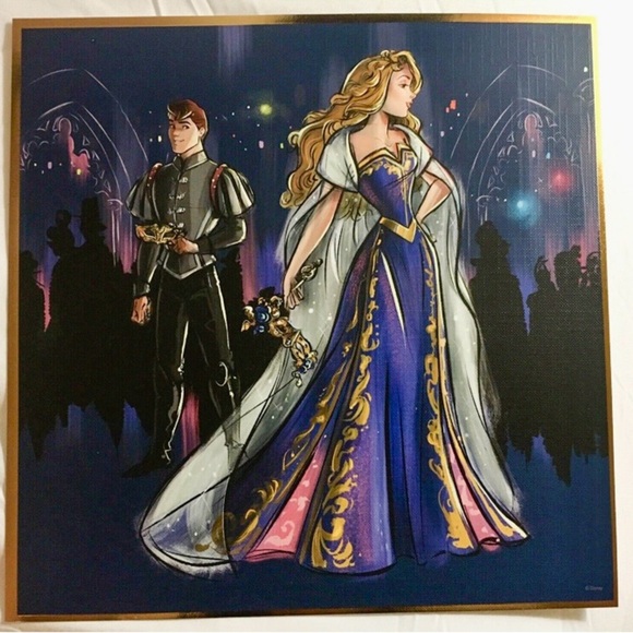 Disney Other - Princess Aurora Disney Designer Midnight Masquerade Framed Lithograph Art Print